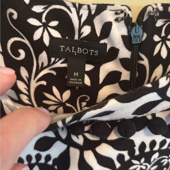 Talbots Black and White Sheath Dress Sleeveless Midi - Picture 2 of 5